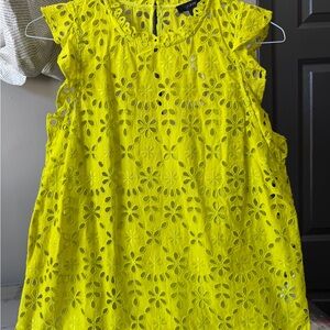J. Crew Bright Yellow Eyelet Ladies Top